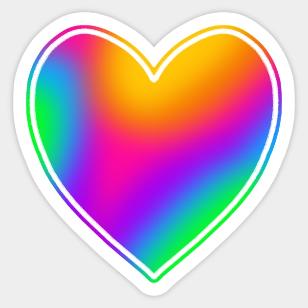 Bright Rainbow Heart Sticker by Whoopsidoodle